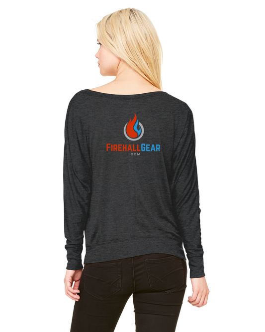 Customizable Bella + Canvas Ladies' Flowy Long-Sleeve Off Shoulder T-Shirt