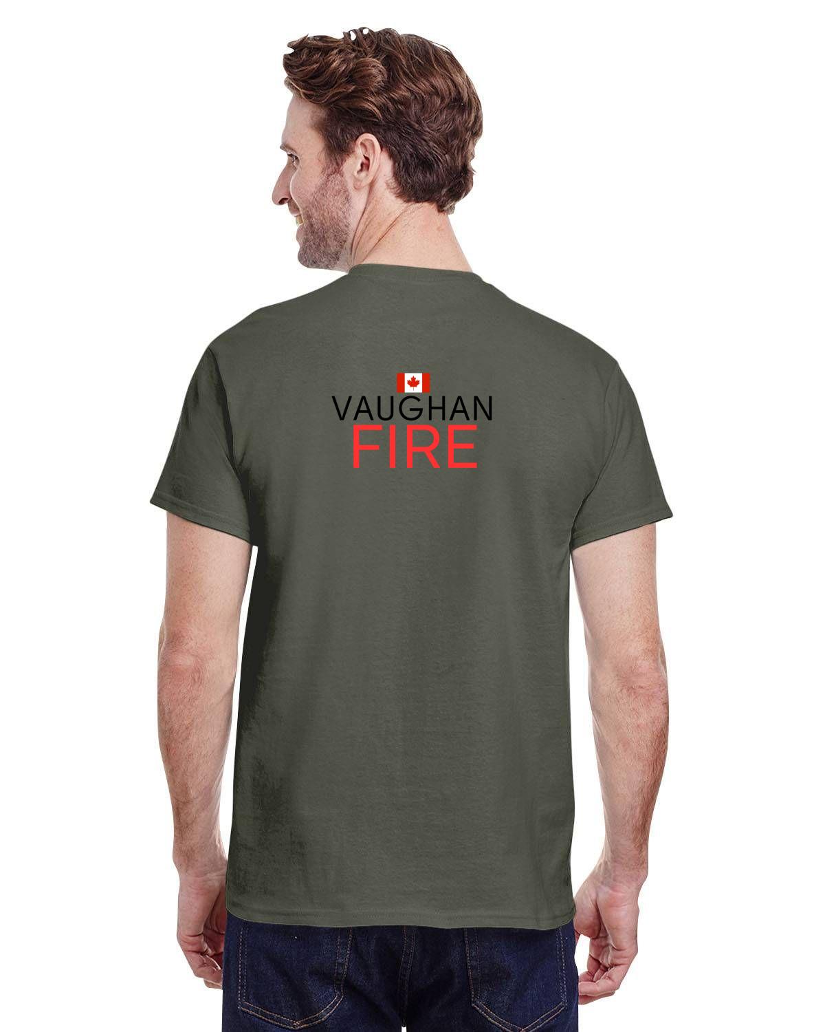 Vaughan Fire Badge Gildan Adult Heavy Cotton T-Shirt