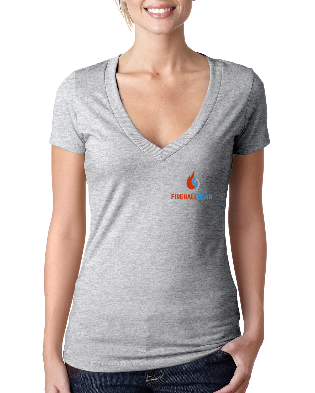 Customizable Next Level Ladies' CVC Deep V