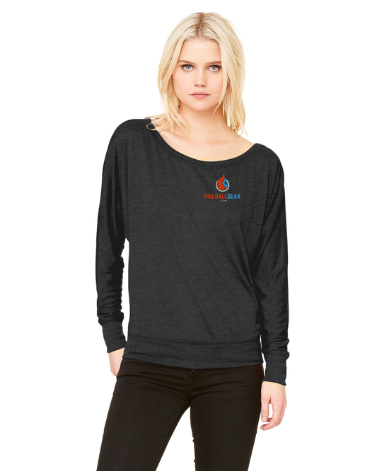 Customizable Bella + Canvas Ladies' Flowy Long-Sleeve Off Shoulder T-Shirt