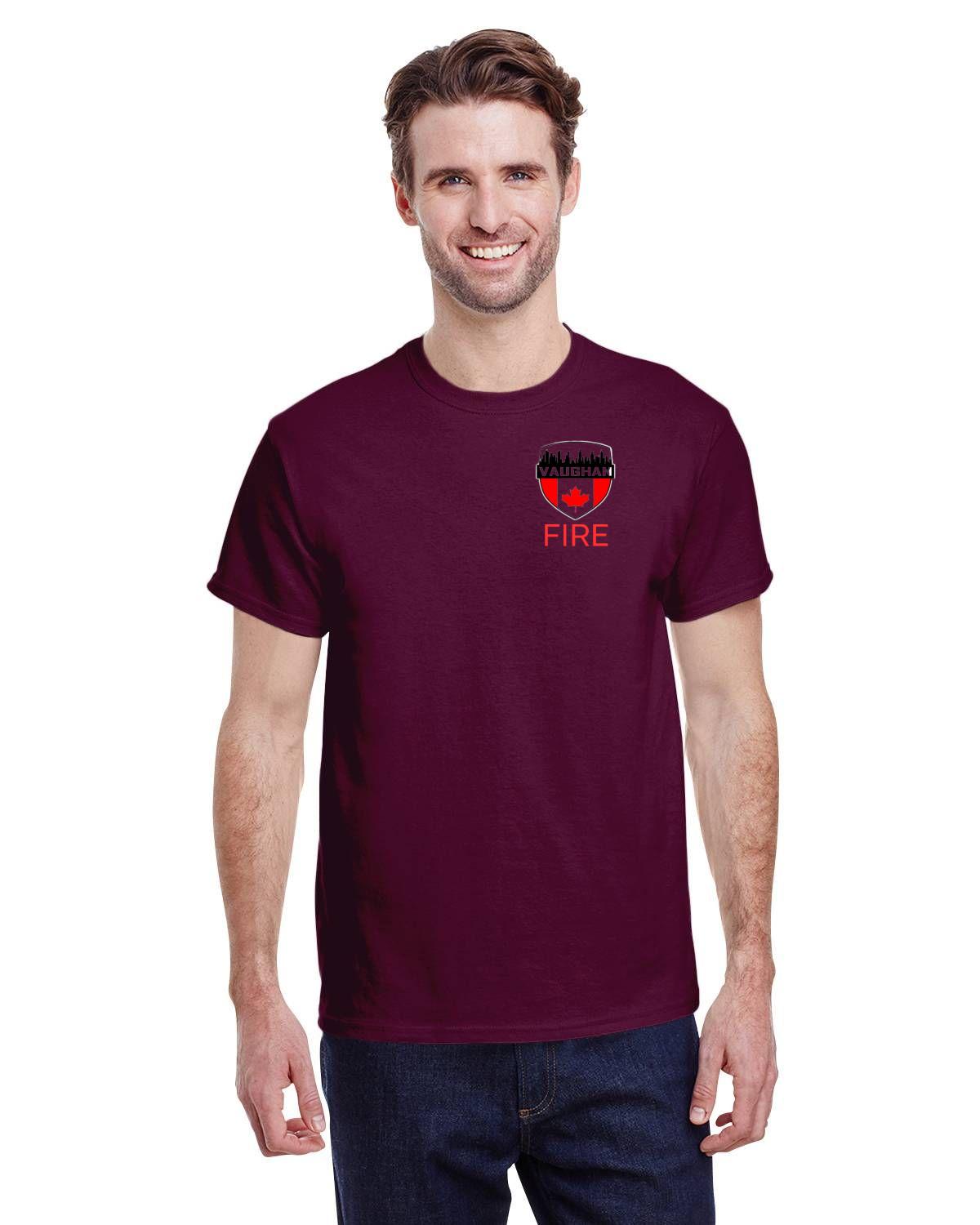 Vaughan Fire Badge Gildan Adult Heavy Cotton T-Shirt