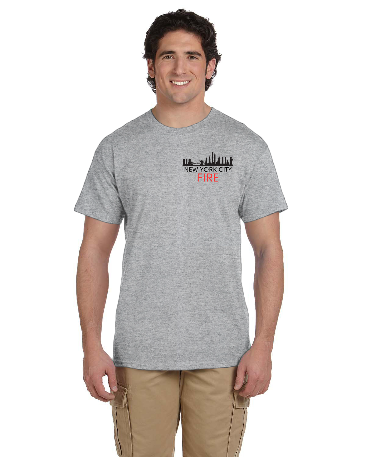 NYC Skyline Fruit of the Loom HD Cotton T-Shirt