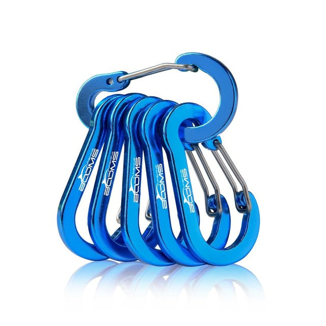 6 pcs Booms Fishing, Non-Locking Carabiner