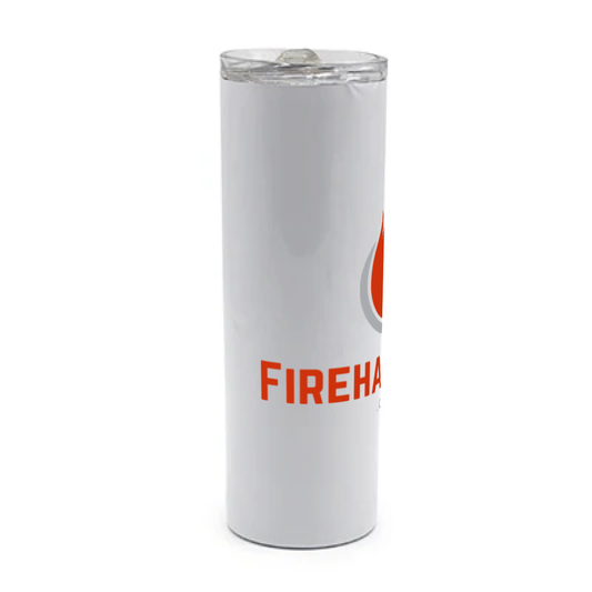 Customizable White tumbler with stainless steel interior