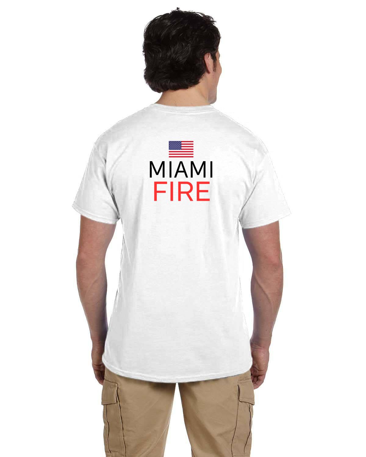 Miami Logo Fruit of the Loom HD Cotton T-Shirt