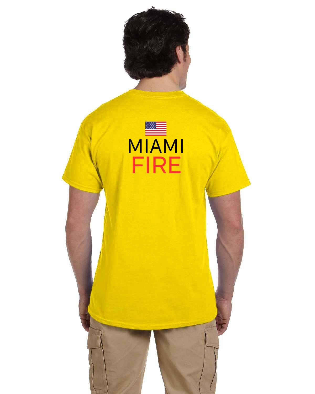 Miami Logo Fruit of the Loom HD Cotton T-Shirt