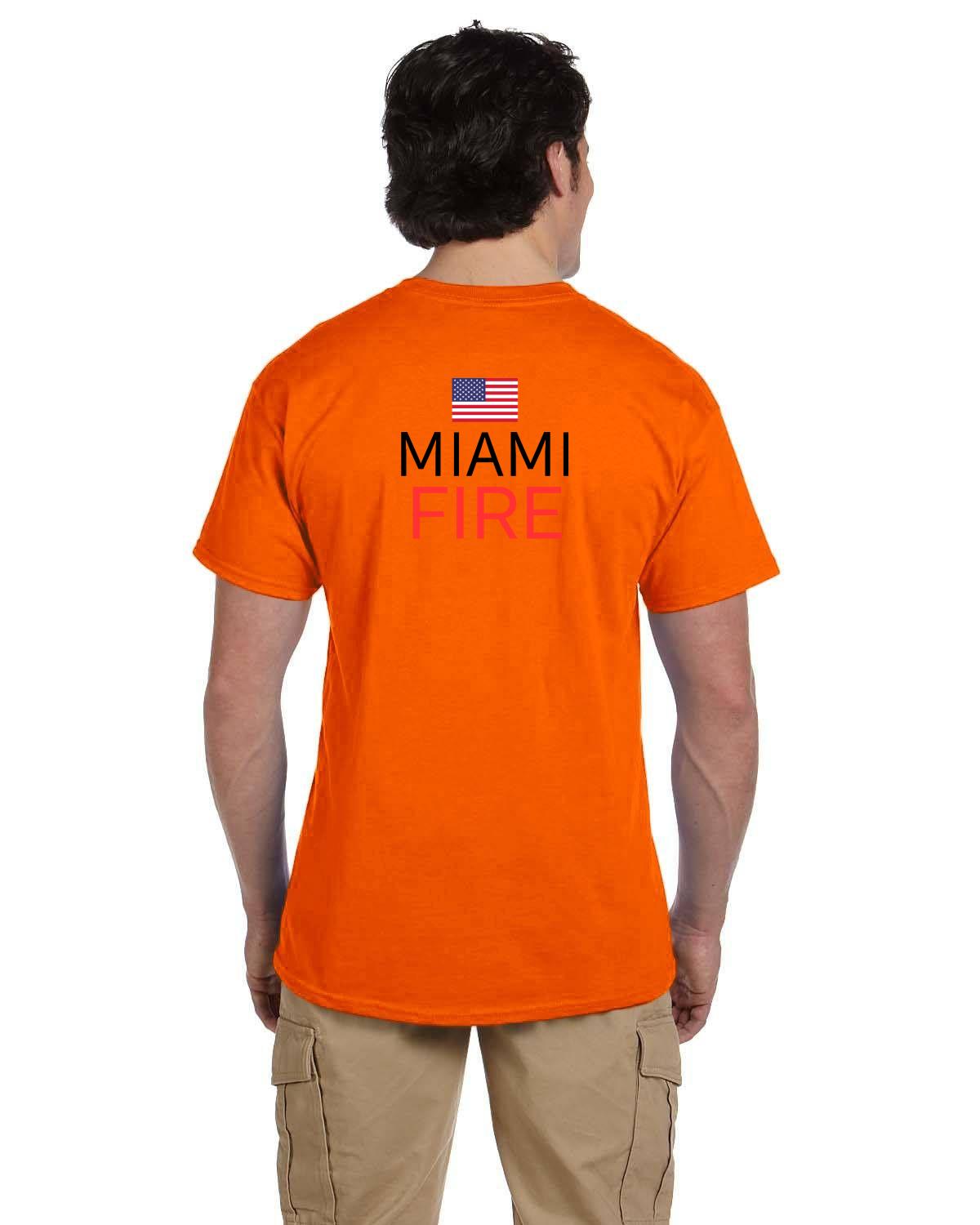 Miami Logo Fruit of the Loom HD Cotton T-Shirt