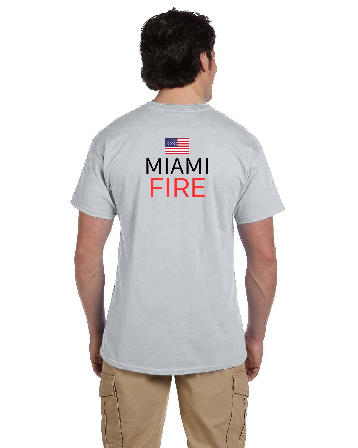 Miami Logo Fruit of the Loom HD Cotton T-Shirt