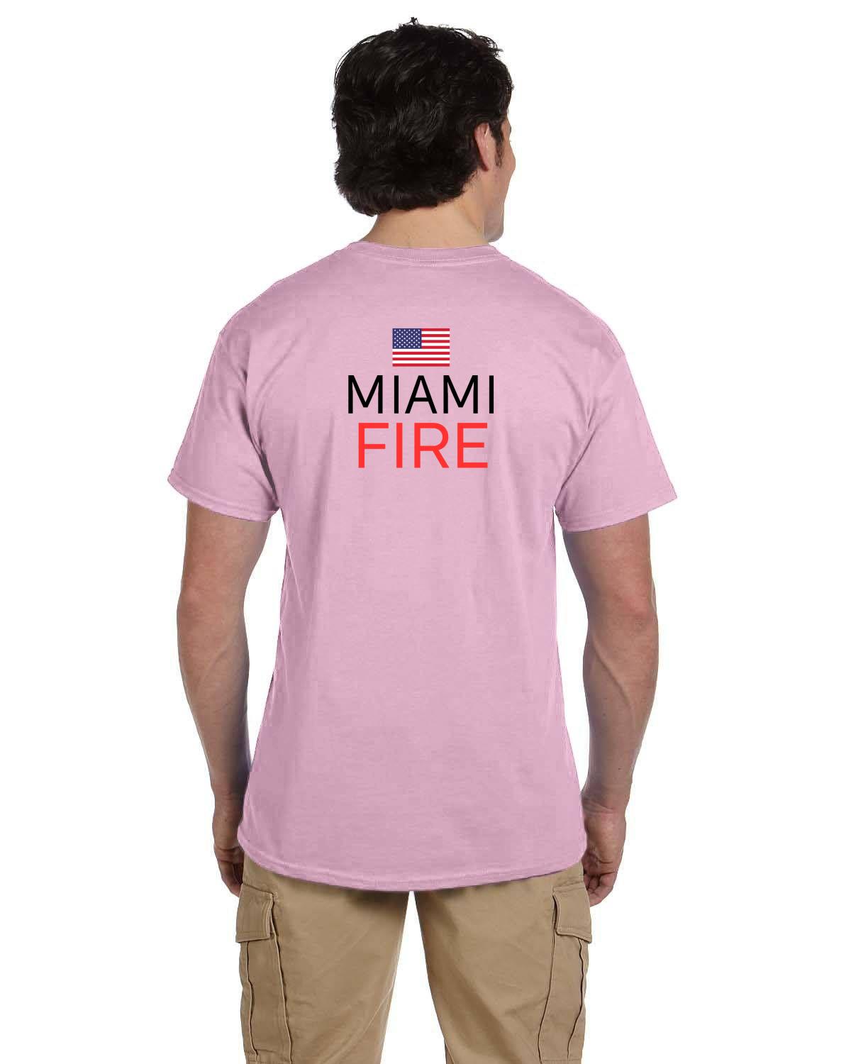 Miami Logo Fruit of the Loom HD Cotton T-Shirt