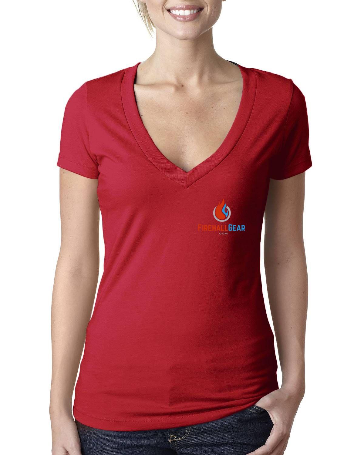 Customizable Next Level Ladies' CVC Deep V