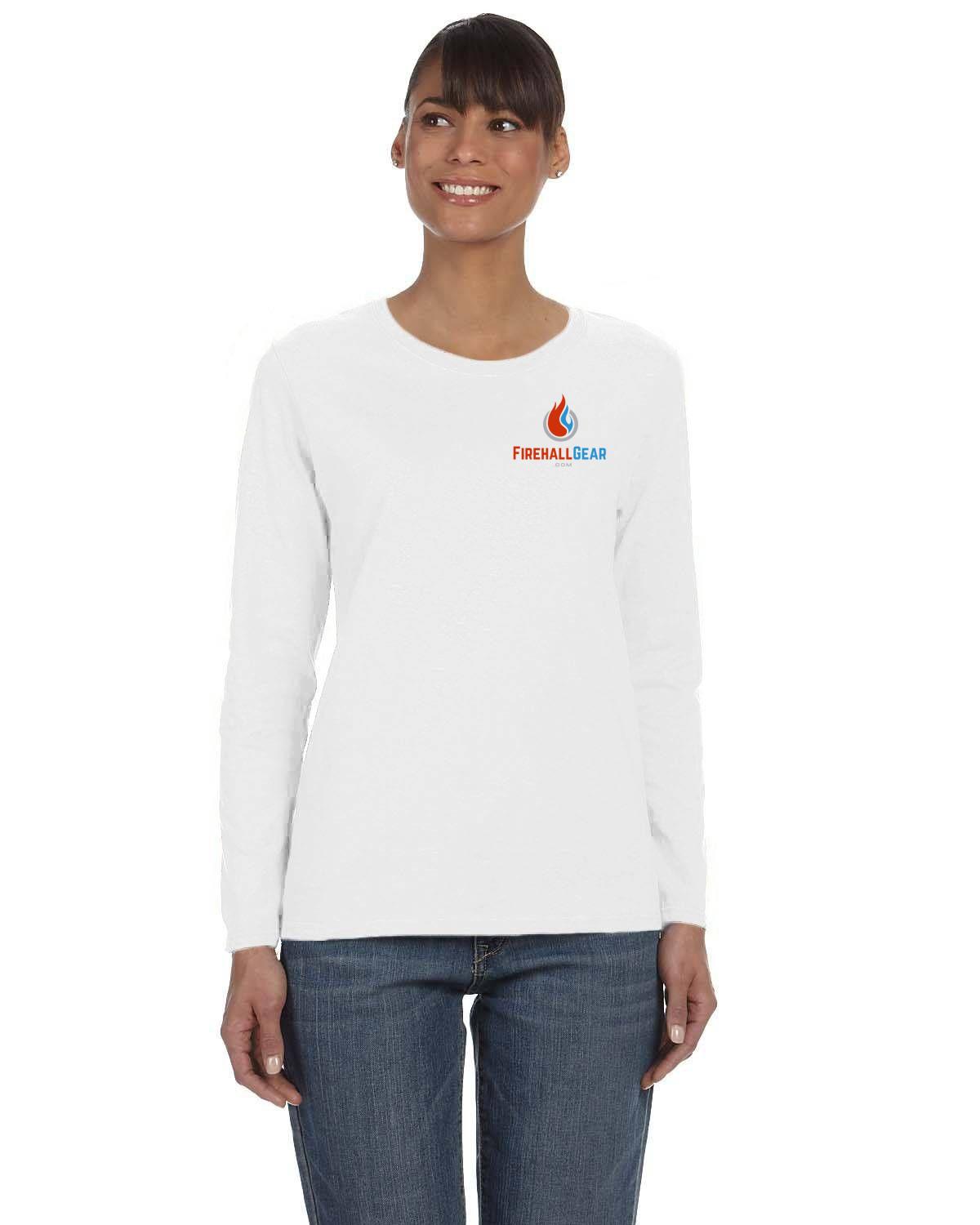 Customizable Gildan Ladies' Heavy Cotton Long-Sleeve T-Shirt