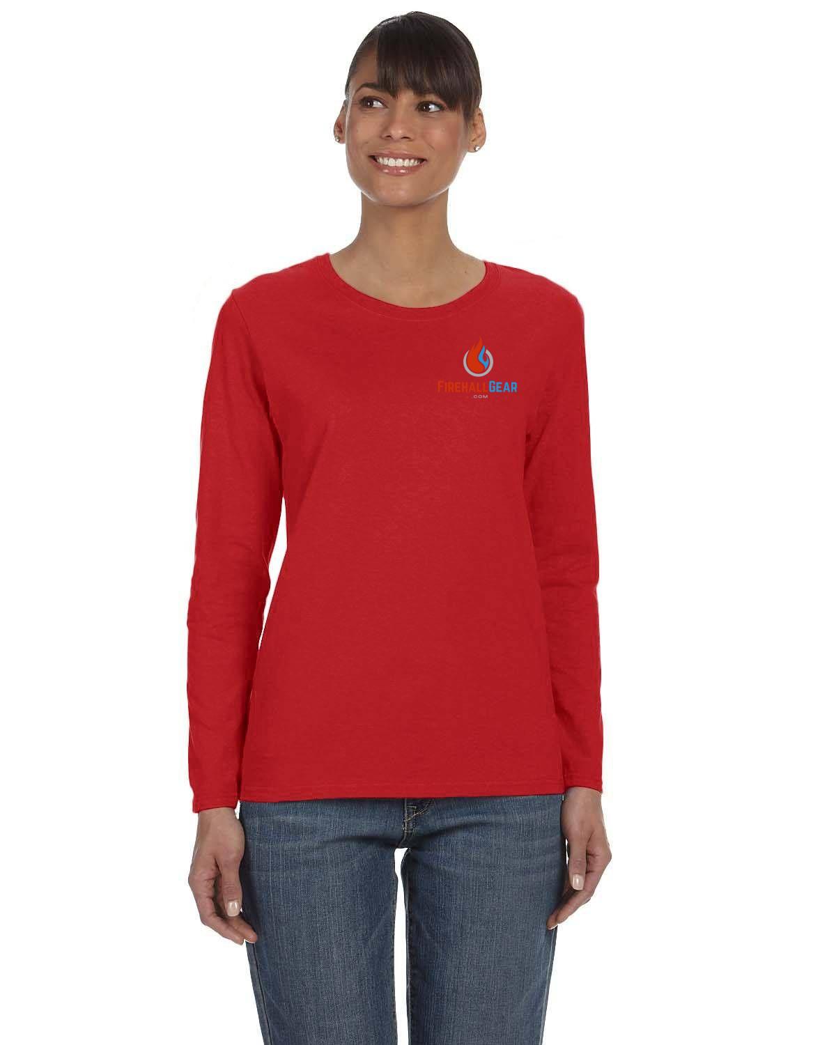 Customizable Gildan Ladies' Heavy Cotton Long-Sleeve T-Shirt