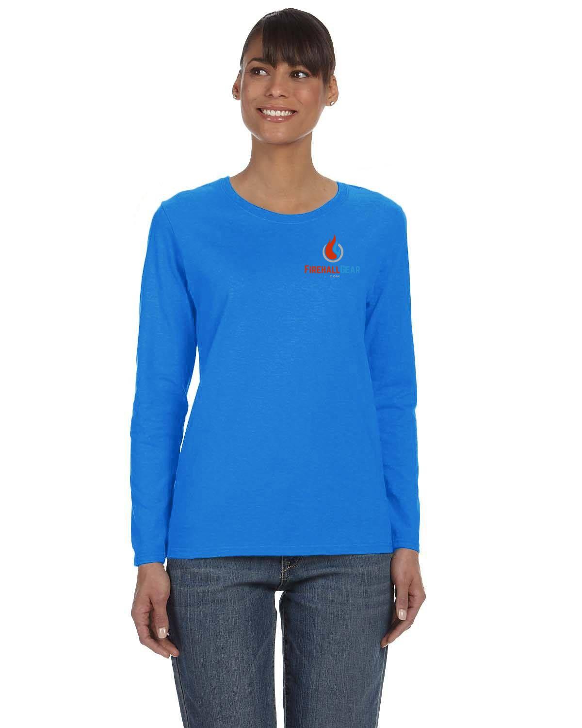 Customizable Gildan Ladies' Heavy Cotton Long-Sleeve T-Shirt