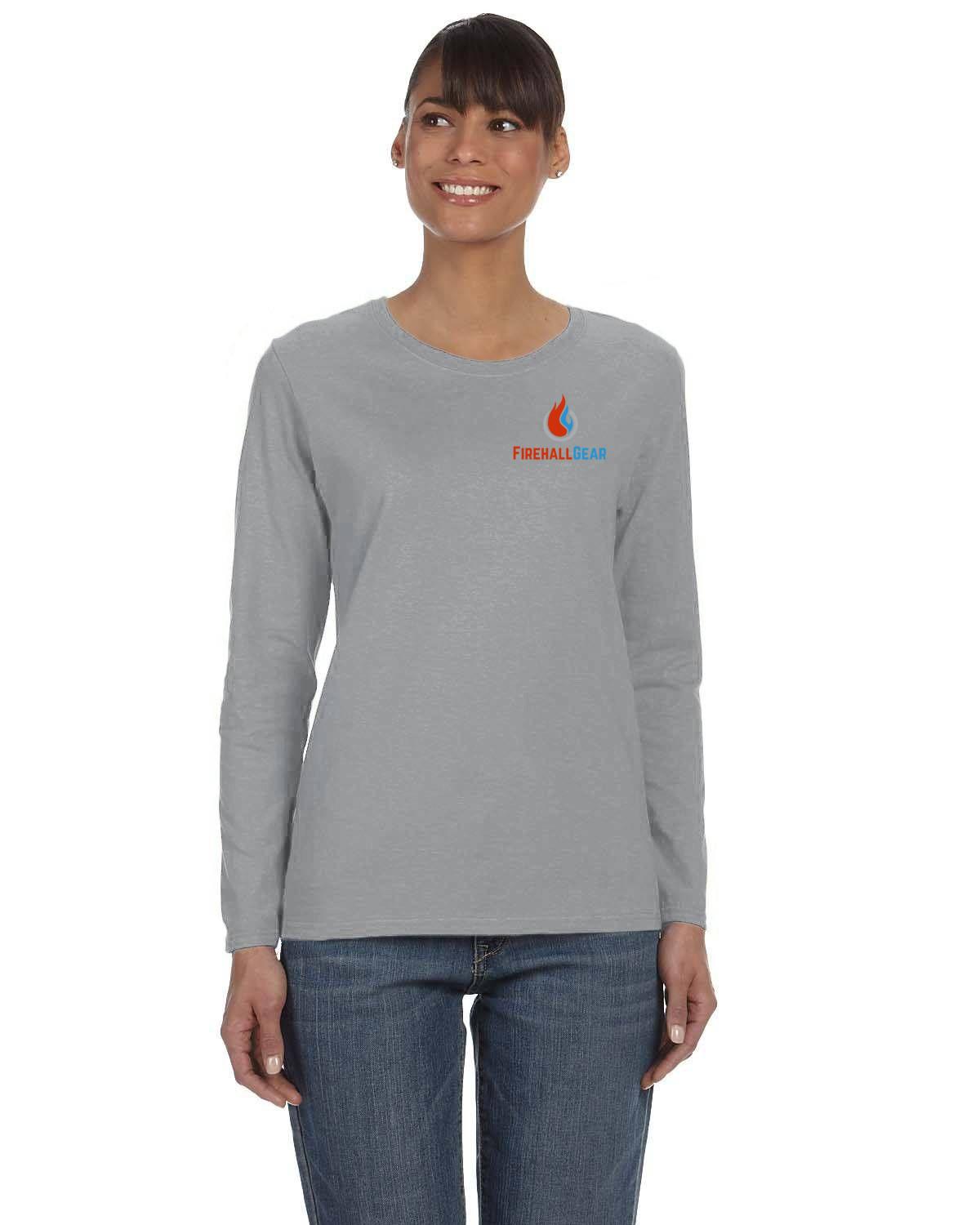 Customizable Gildan Ladies' Heavy Cotton Long-Sleeve T-Shirt