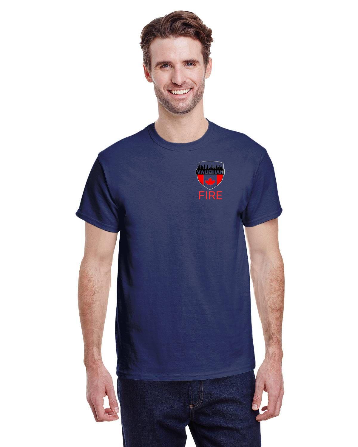 Vaughan Fire Badge Gildan Adult Heavy Cotton T-Shirt