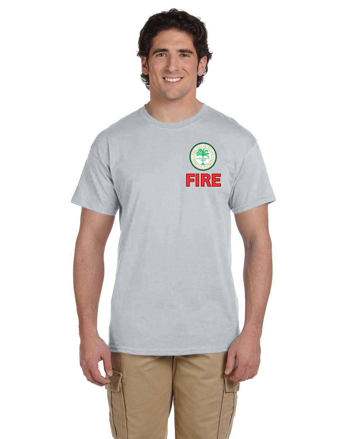 Miami Logo Fruit of the Loom HD Cotton T-Shirt