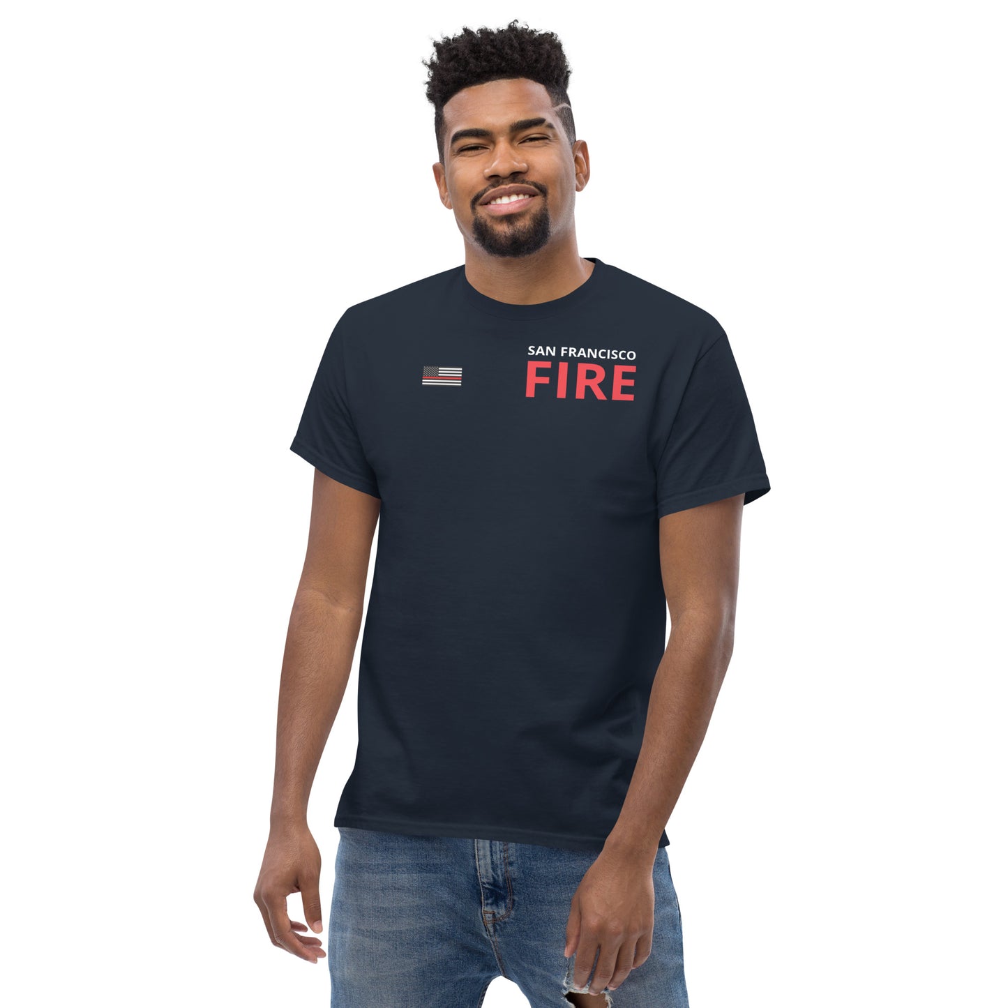 T-shirt mince ligne rouge du feu de San Francisco