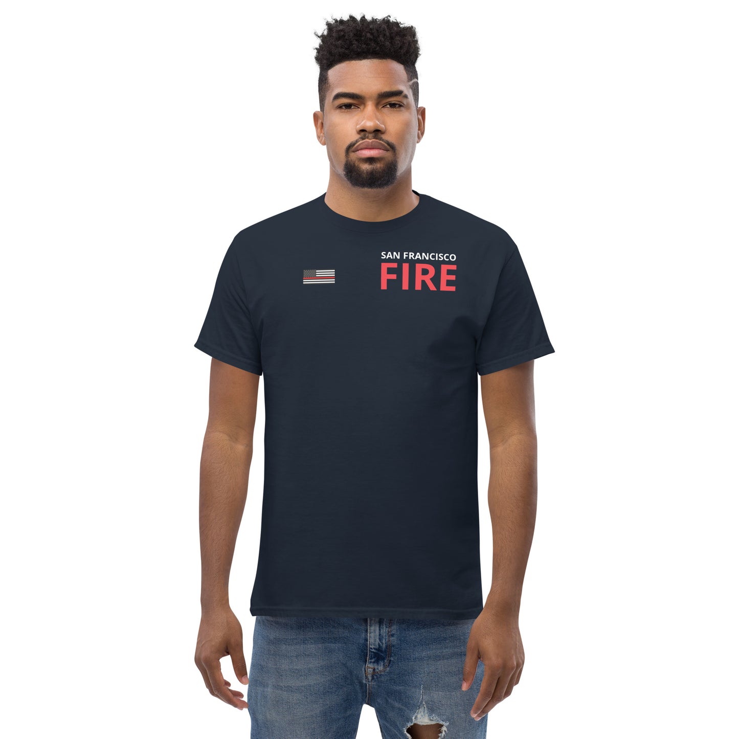 T-shirt mince ligne rouge du feu de San Francisco