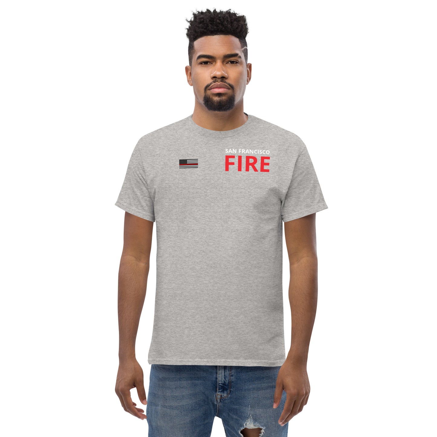 T-shirt mince ligne rouge du feu de San Francisco