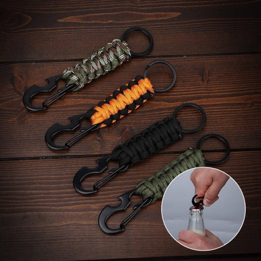 Braided Rope Bottle Opening Carabiner Keychain