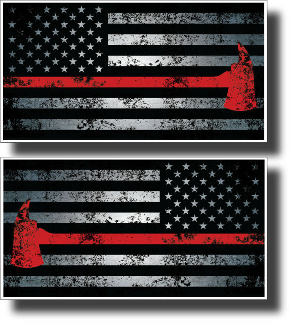 Thin Red Line Firefighter American Vinyl Decal