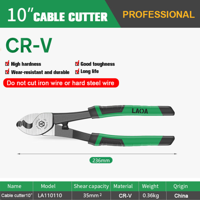 LAOA Multifunction Cable Cutter Wire Strippers CR-V - 6", 8", 10"