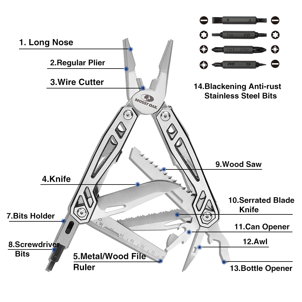 MOSSY OAK Pince multi-outils 12 ou 21 en 1 