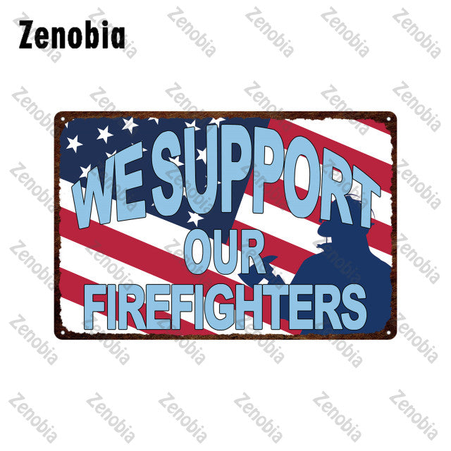 Firefighter Metal Sign Wall Decor - Various Styles