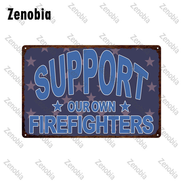 Firefighter Metal Sign Wall Decor - Various Styles