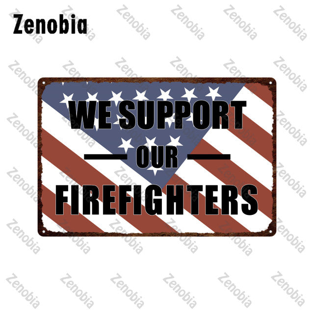 Firefighter Metal Sign Wall Decor - Various Styles