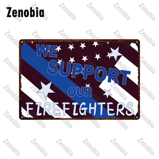 Firefighter Metal Sign Wall Decor - Various Styles